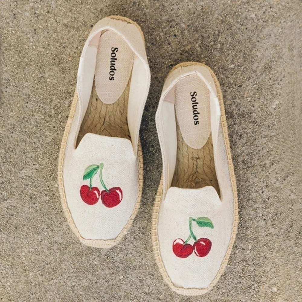 SOLUDOS Cherry On Top Platform Smoking Slippers Espadrilles 11